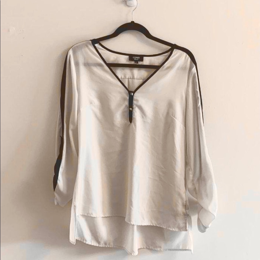 Drappy white blouse